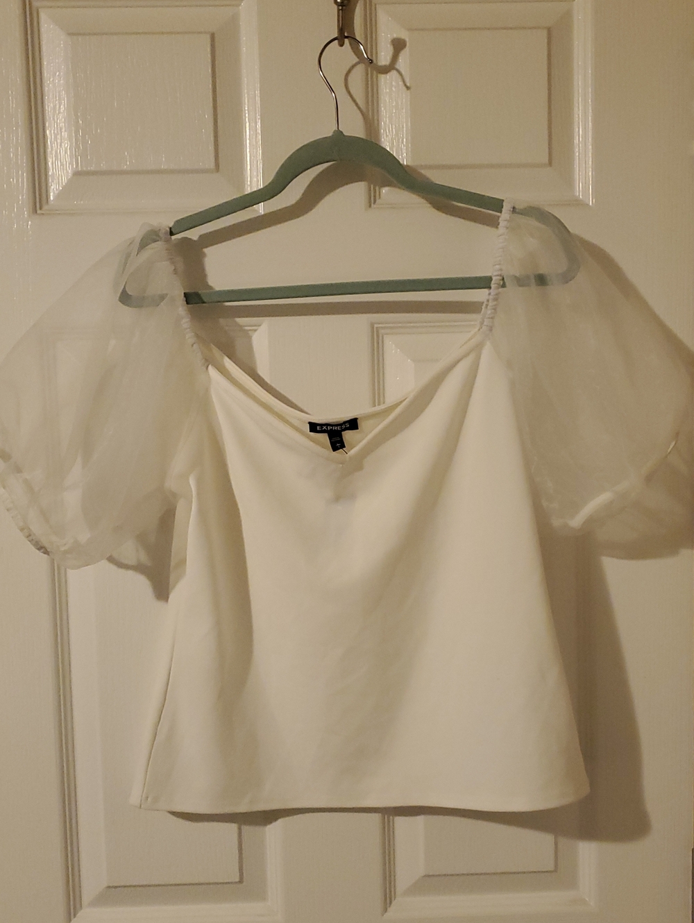 Express White Puff Sleeve Blouse